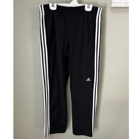 adidas Other - Adidas 3 Stripe Black Track Pant/Size Medium